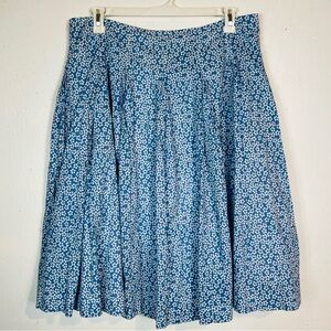 Y2K Juliana Collezione Size 14 Flare Circle Skirt Blue White Polka Dot Knee